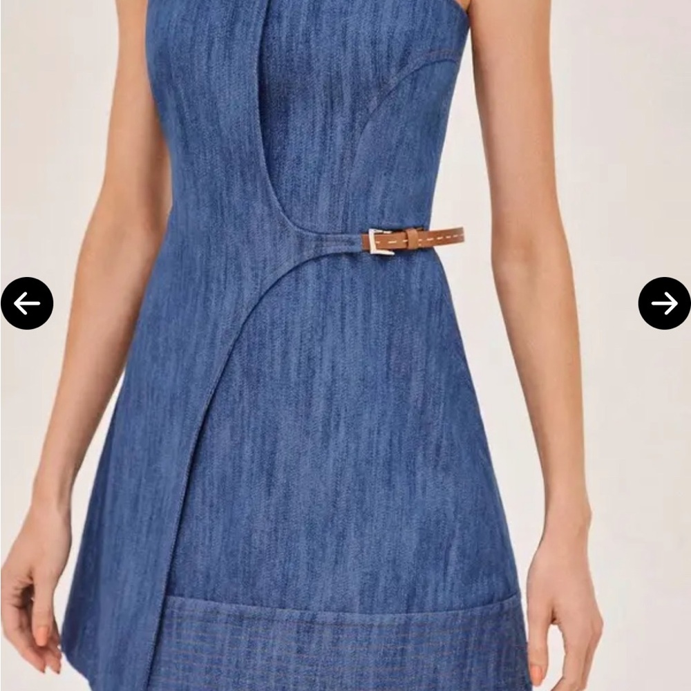 Alexis Blue Pleated A-Line Mini Dress